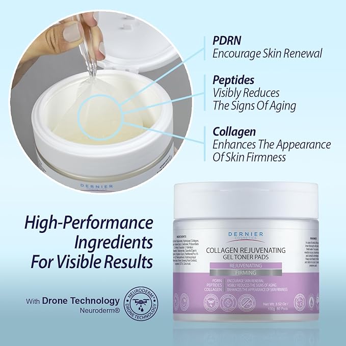 Dernier Anti Wrinkle Patches – Collagen Face Mask with Peptides & PDRN, Patches for Women Skincare – Anti Aging Beauty Pads – Collagen Face Mask Treatment | 100g - 80 Pads