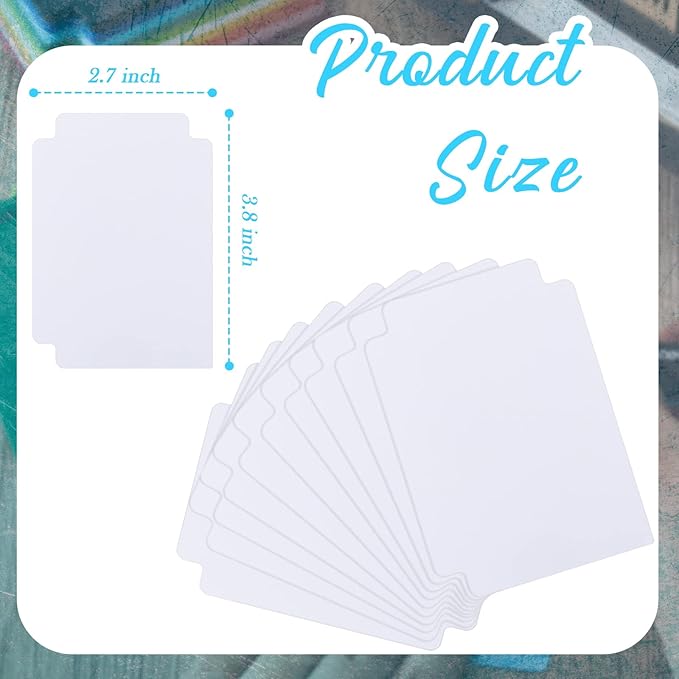 50 Pcs Trading Card Dividers Plastic Card Dividers, Frosted Separator with Tabs Standard Vertical Compatible with Games Sports TCG, 2.7 x 3.8 Inches (White)