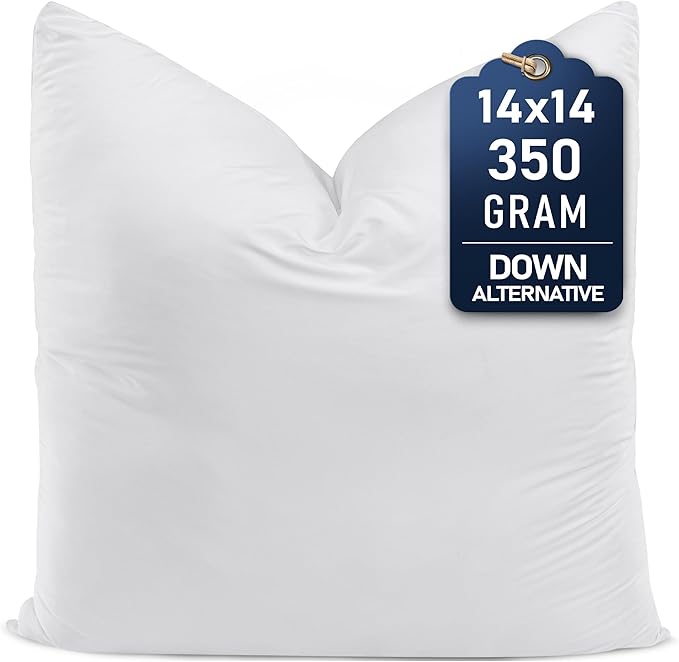 Utopia Bedding Throw Pillows, 14x14 Pillow Inserts, Pack of 1, White | Down Alternative Throw Pillow Inserts, Couch Pillows for Indoor Decor, Plush & Supportive, Decorative Cushion for Sofa, White