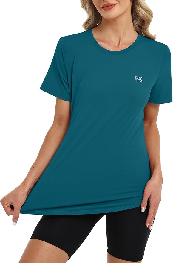 BKRIVE Workout Tops for Women UPF 50+ Quick Dry Shirts (S-3XL) | Ideal for Hiking, Yoga, Running, Gym workouts, Pilstes, Tennis & Travel. Lightweight, Breathable & Moisture wicking