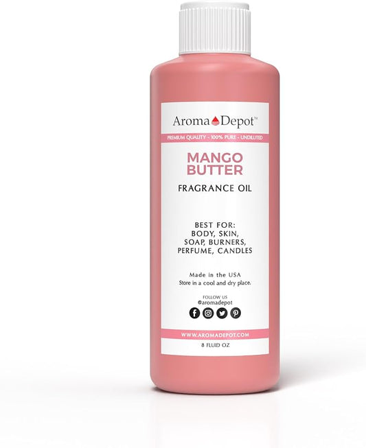 Aroma Depot Mango Butter Perfume/Body Oil (7 Sizes) Our Interpretation, Premium Quality Uncut Fragrance Oil (8 Ounce Plastic Bottle (240ml))