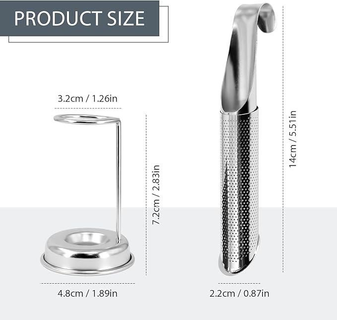 2 Sets Upgraded Tea Infuser for Loose ingredient Tea with Base - Durable Loose ingredient Tea Steeper, Portable Stainless Steel Tea Strainer for Home, Office & Travel