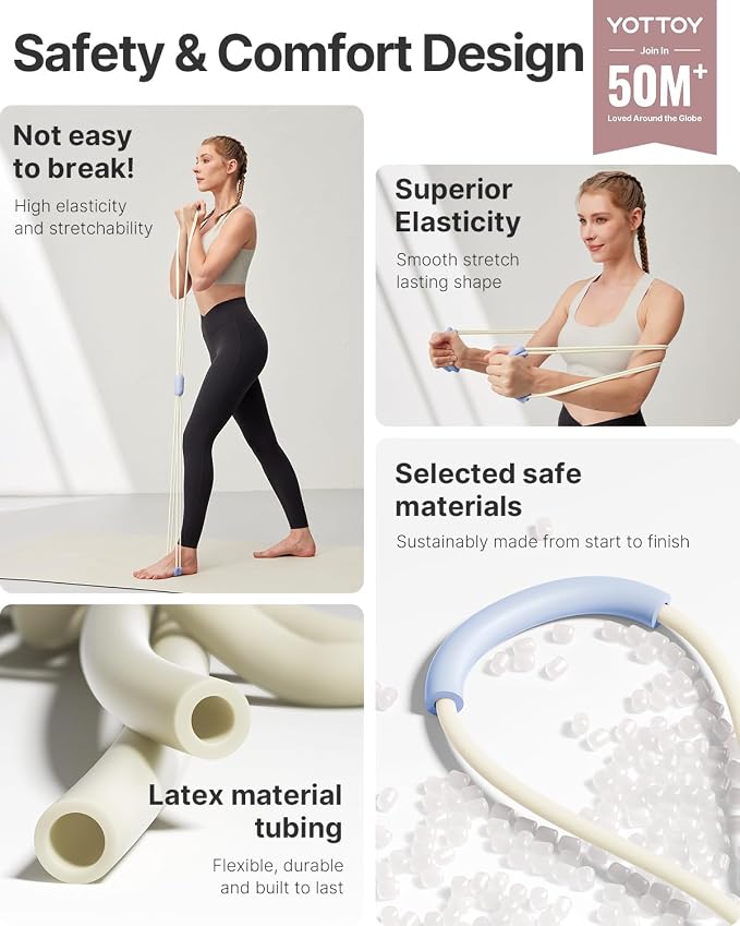 YOTTOY Cross Resistance Band for Full Body Workout,Elastic Exercise Bands for Legs,Arms,Glutes,Stretch Bands for Exercise,Yoga Straps for Stretching, Booty Bands for Home Gym