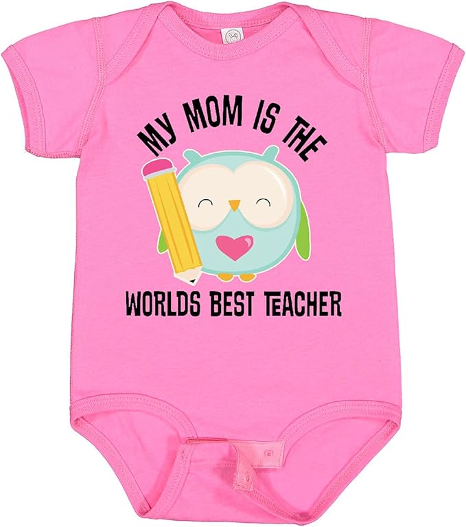 inktastic Teacher Mom School Owl Baby Bodysuit