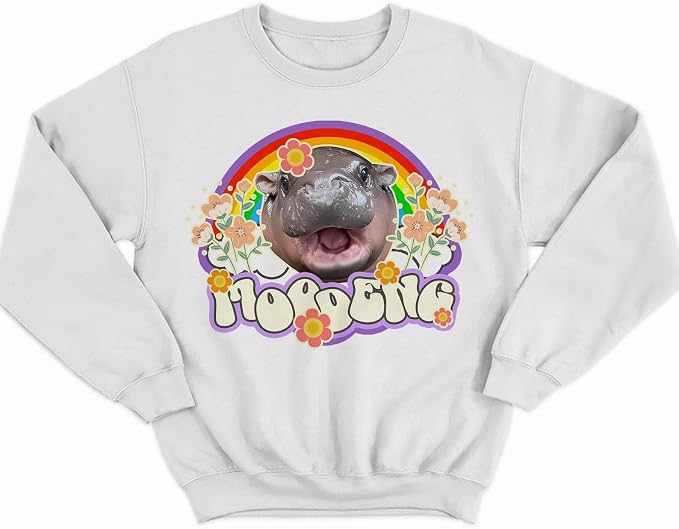 YOUNG GREEN Moo Deng Cute Sweatshirt Moo Deng Bouncy Pig T-Shirt The Cute Baby Hippo Sweatshirt Gift For Womens