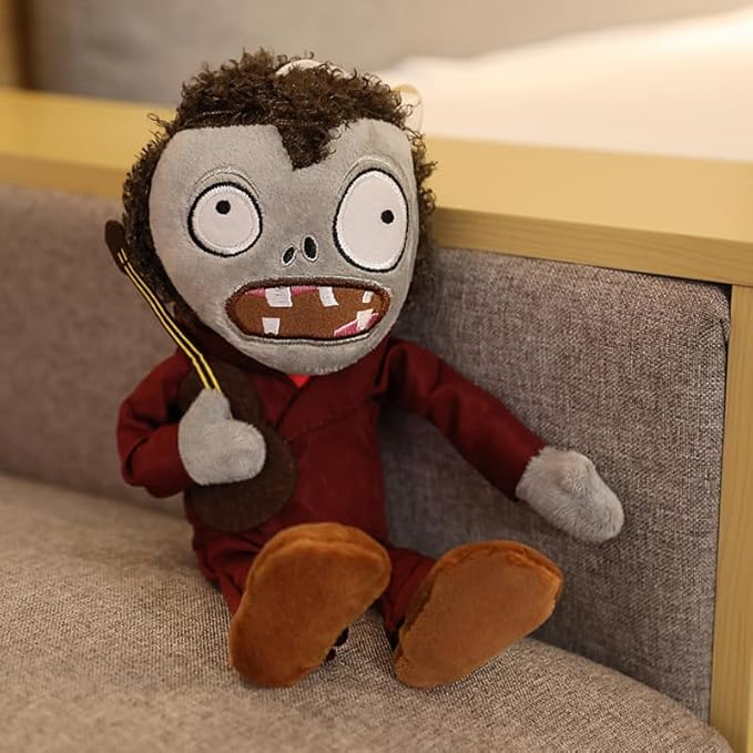 3 PCS PVZ Plush Toys - Plant & Zombies Guitar, Cowboy & Bandit Zombie Figures - Soft Stuffed Dolls - New