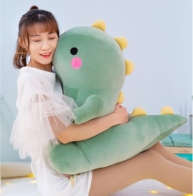 Cute Dinosaur Plush Toys, Fat Dinosaur Stuffed Animals Toys Dolls, Dinosaur Plush Toy Soft Stuffed Animal Dino Plushies Doll Cute Birthday Gifts for Kids Girls Boys (Green,23in)