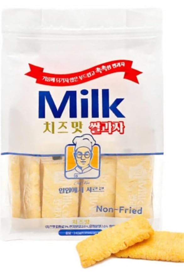 Korean Milk Rice Cracker 밀크 쌀과자 240g (240g, Cheese)