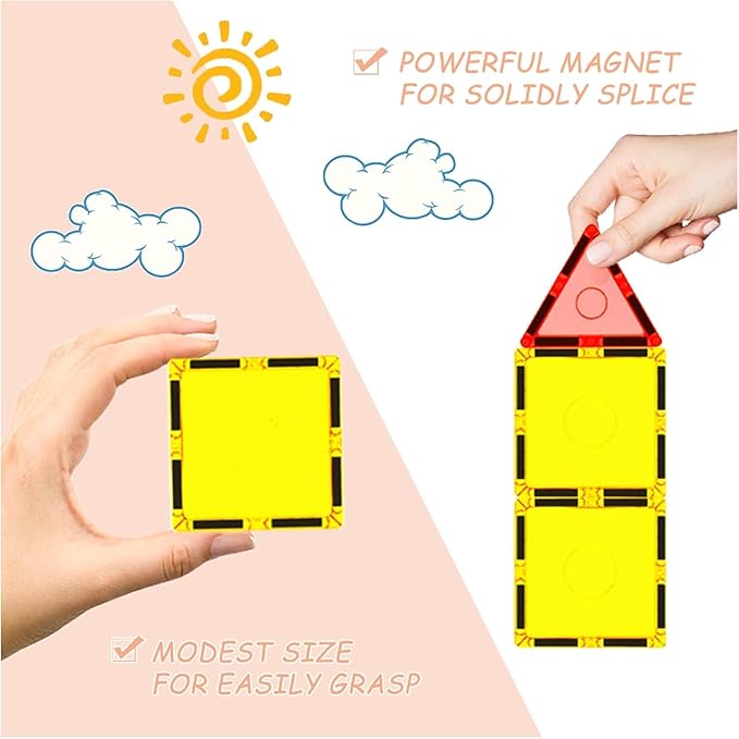 Magnetic Tiles Starter Set Building Blocks Toys STEM Educational Learning Magnet Toy Preschool Montessori Boys & Girls Smart Unlimited Creative Kit Games Gifts for Age 3+ Kids Toddlers