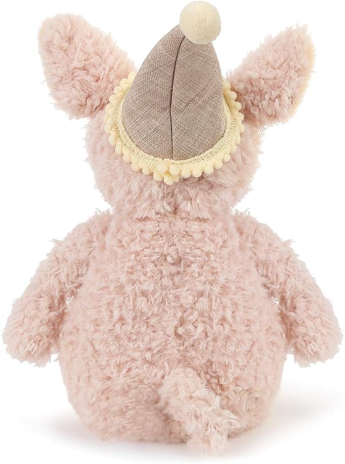 DEMDACO Piggy Wigg The Birthday Pig Baby Pink 12 inch Plush Fabric Stuffed Figure Toy