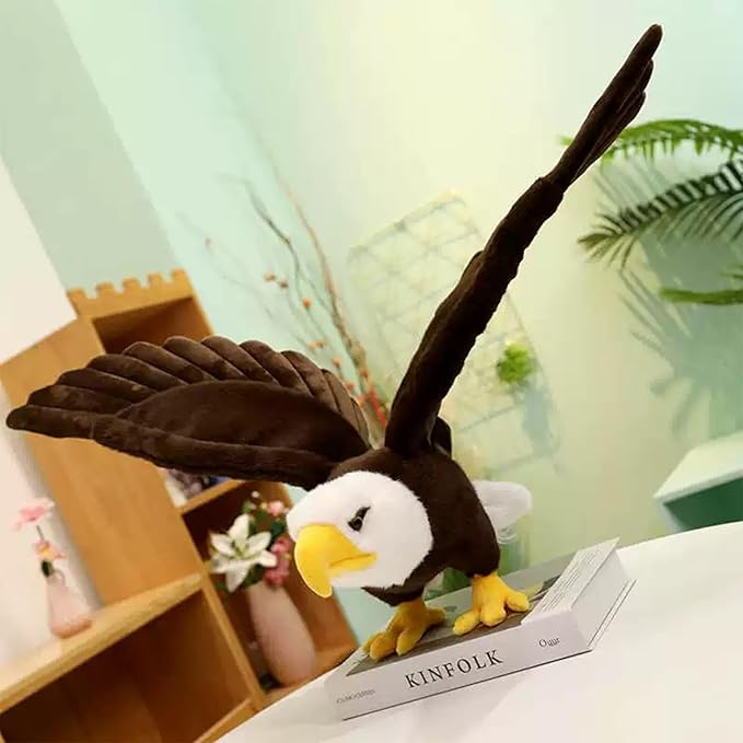 Adorable Bald Eagle Plush Toy - 24" Stuffed Animal with Bendable and Stretchable Wings, Ideal for Gifts or Home Decor