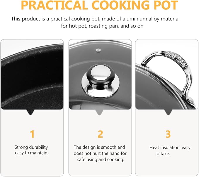 SHOWERORO Korean Cookware Cooking Pot Large Korean Hot Pot Household Kitchenware Non-stick Cooking Pan