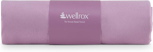 Wellrox Microfiber Yoga Hand Towel – Super Soft, Quick-Dry, Non Slip Yoga Towel for Hot Pilates, Gym & Workouts (26.5" x 16", Lavender)