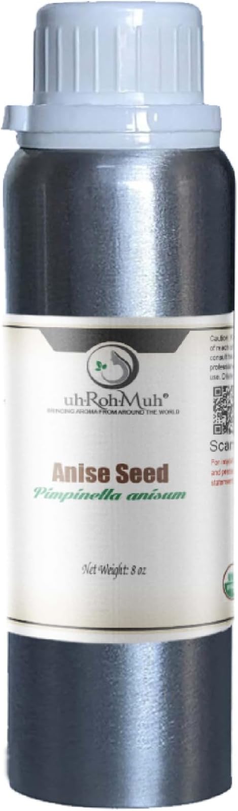 Anise Seed Organic Essential Oil - Steam Distilled Pure Pimpinella Anisum Oil for Aromatherapy, Diffusers, Soap Making, Candle Making, Cosmetic Formulations Massage DIY Personal Care - Spain - 8 Fl Oz