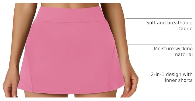 Womens Tennis Skirt Crossover High Waisted Skort with Pockets Shorts | Athletic Skirts for Golf Running Workout Pickleball, Aesthetic Activewear, Sporty Athleisure Style