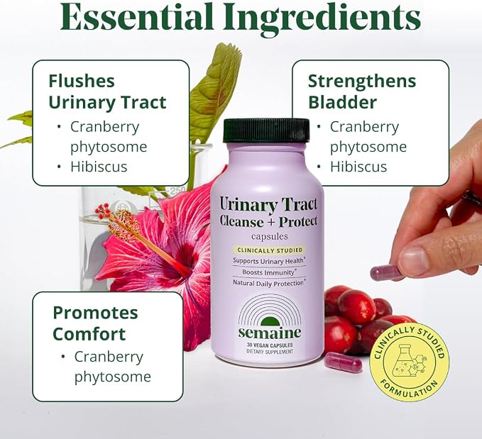 Semaine Hormone Balance & Urinary Tract Cleanse Bundle, Mood, Energy, Skin & Bladder Support, Clinically-Studied Ingredients (90 ct)