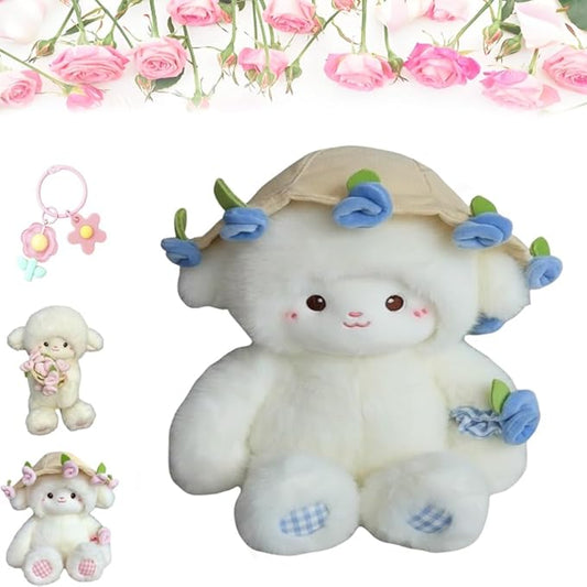 Baby Sheep Bouquet, 11.8IN Rose Baby Sheep Bouqet Plush Toy with Removable Hat Turn into a Bouquet, Hand-Flower Cute Sheeps Stuffed Lamb Plush Toy for Home Bedroom Decor, Holiday Birthday Gifts(#D)