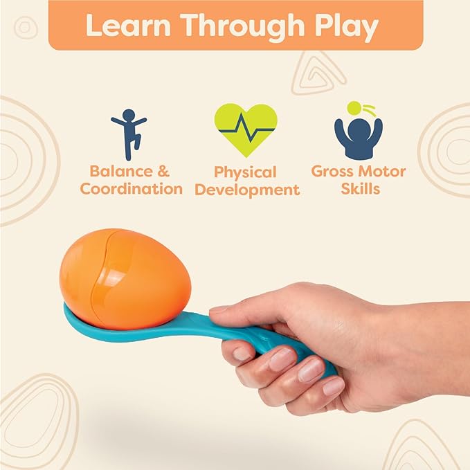 B. toys – Outdoor Games Galore Combo – Ring Toss & Egg-and-Spoon Game Set for Backyard Fun, Party Activities & Family Entertainment – Includes Easy-to-Grip Rings & Spoons – Kids Outdoor Toys 3+ Years