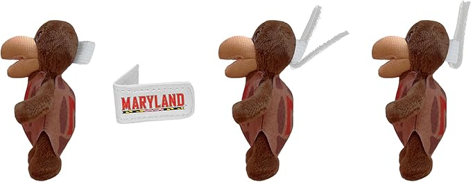 Bobbi-Dobbiez Attachable Plushie University of Maryland Testudo Mascot – Attaches to Backpacks, Bags, Shoes, Water Bottles, and More