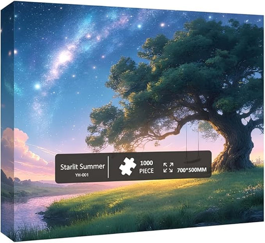 1000 Pieces Jigsaw Puzzles for Adults, Galaxy Series - Stunning Cosmic Art & Seamless Interlock, Challenging Brain Teaser, Large 28" x 20", Great Gift Idea & Home Decor（Starlit Summer）