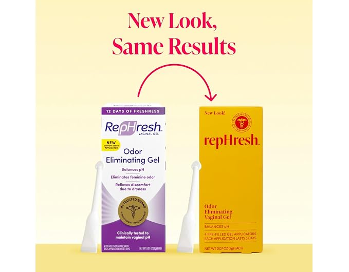 RepHresh Vaginal Gel, Odor Eliminating Gel, 4 ea (Pack of 2)