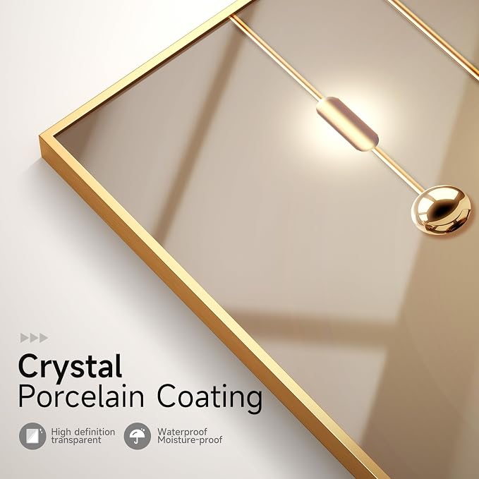 Framed Modern Luxury Gold Large Wall Art for Living Room, 3 Piece 20x30 In | Soild golden framed prints, Crystal coating wall paintings, Geometric wall art for bedroom dining room hallway