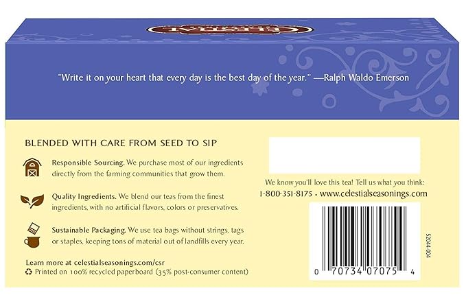 Celestial Seasonings Herb Tea True Blueberry 20 Bag (Pack of 2)