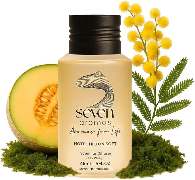 SevenAromas Hotel Hilton Soft | 45ml 1.5oz Hotel Scent Diffuser Oil | Floral Fruity | Peach, Tuberose & Sandalwood | Luxury Aromatherapy