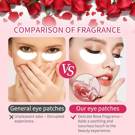 50 Pairs U-Shaped Hydrogel Eye Pads for Lash Extensions – Ultra-White, Rose-Scented, Ultra-Thin & Anti-Allergic Under Eye Gel Patches – Professional Eyelash Extension Supplies by ShiTianQianYe