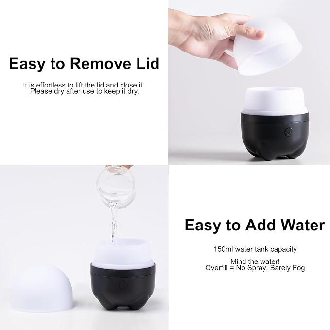 Marchred Cordless Diffuser, Battery Operated Diffuser for Essential Oils, Rechargeable Portable Aromatherapy Cool Mist with 7 Color Changing Light, for Home Room Office Travel