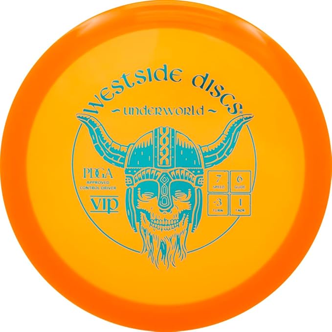 Westside Discs VIP Underworld Disc Golf Fairway Driver | Understable Fairway Driver for Anhyzers & Rollers | Durable VIP Plastic | Ideal for Beginners & Advanced Players | 170-176g (Colors May Vary)