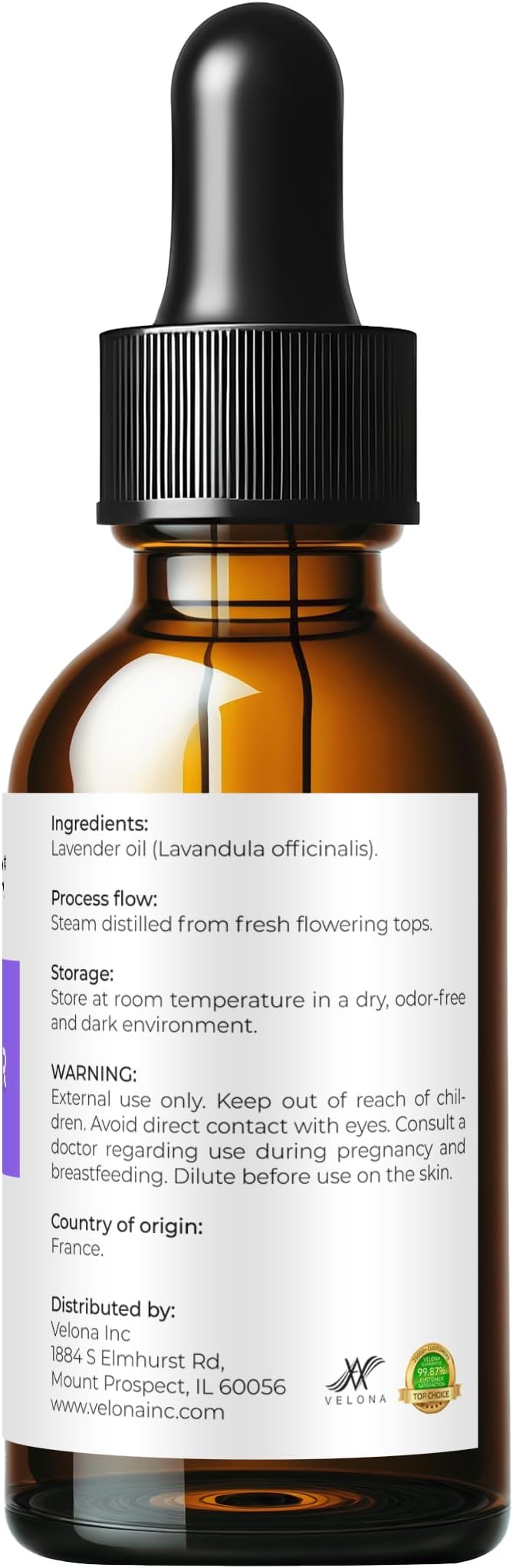 velona Lavender Essential Oil by Velona - 1 Fl Oz | Therapeutic Grade | for Aromatherapy Diffuser, Massage, Skincare, Haircare, Soapmaking