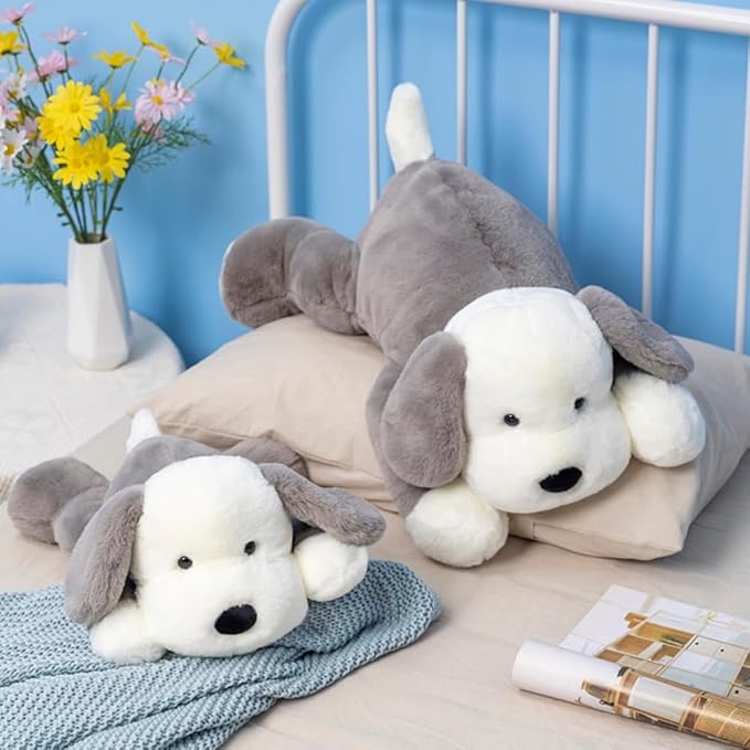 Plush Puppy Dog Stuffed Animal Dog Kids Plush Toy Pillow Hugging Pillow Plush Toy(Gray,50cm/19.6in)