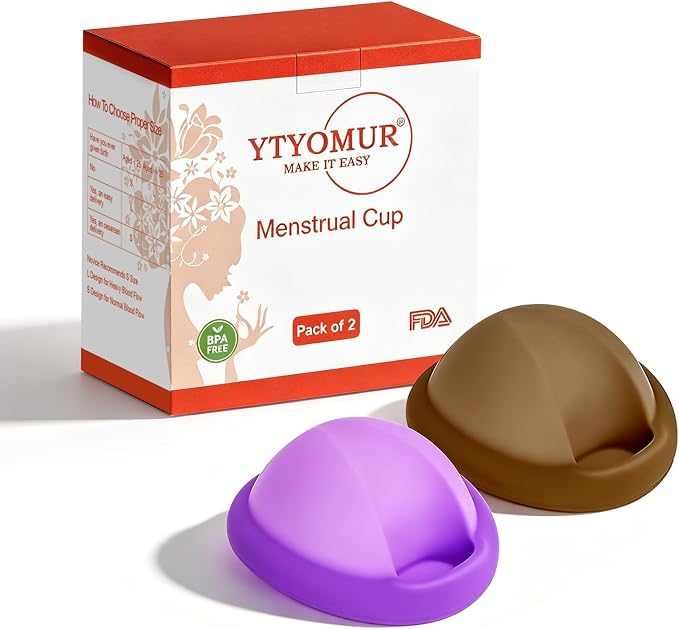 YTYOMUR Reusable Menstrual Disc - Soft & Comfortable, Leakproof Menstrual Cup Alternative - Pack of 2 (Large Size)