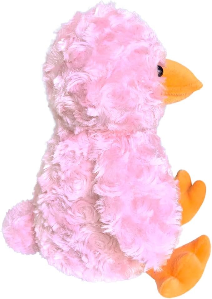 Rose Duck Plush Stuffed Animal, Cute Furry Pink Duck Toy, Soft Cuddly Plushie Hugger Toy for Boys Girls, Gifts for Kids or Girlfriend, 12 Inches