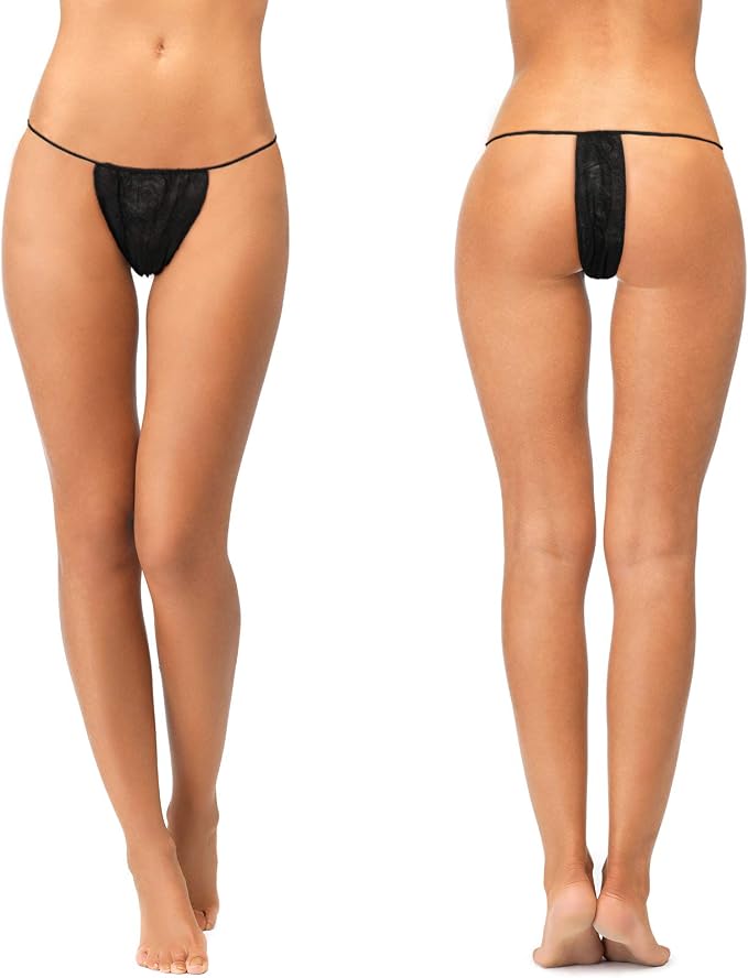 Disposable Thong Panties Women's Spa Thong Soft Breathable Disposable Tanning Underwear