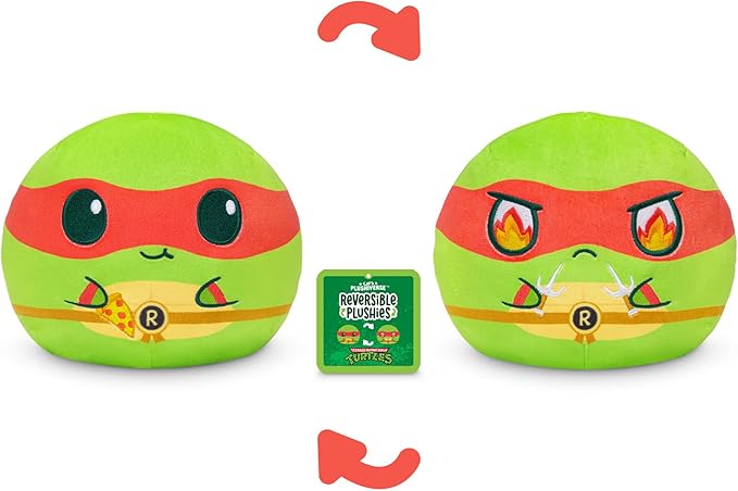 TeeTurtle Teenage Mutant Ninja Turtles 6" Reversible Plushie - Raphael - Cute Kawaii Soft Stuffed Animal
