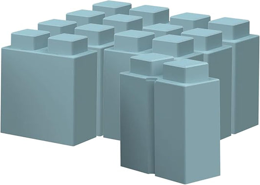 EverBlock 3” x 6” Quarter Size Plastic Modular Block Bulk Pack | Giant Building Blocks | Easy to Connect & Reuse | Indoor & Outdoor Use | Build Displays & Structures | Light Blue
