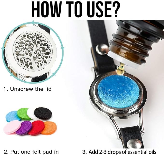 SOMORA Unique Gifts for Women - Valentine's Day Birthday Gifts for Women, Mom, Best Friend, Sister, Wife, Mothers Day Mom Gift, Aromatherapy Diffuser Bracelet Gift Set, Black
