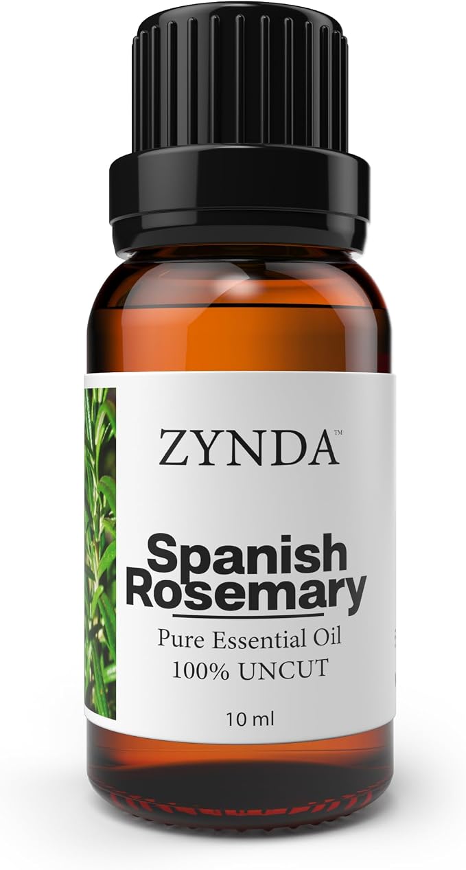 Spanish Rosemary Oil for Hair Growth – 100% Pure Rosemary Essential Oil, Organic Extract for Healthy Scalp, Lab Tested Hair Thickening & Skin Care, Aromatherapy & Massage Blend, 10ml Bottle