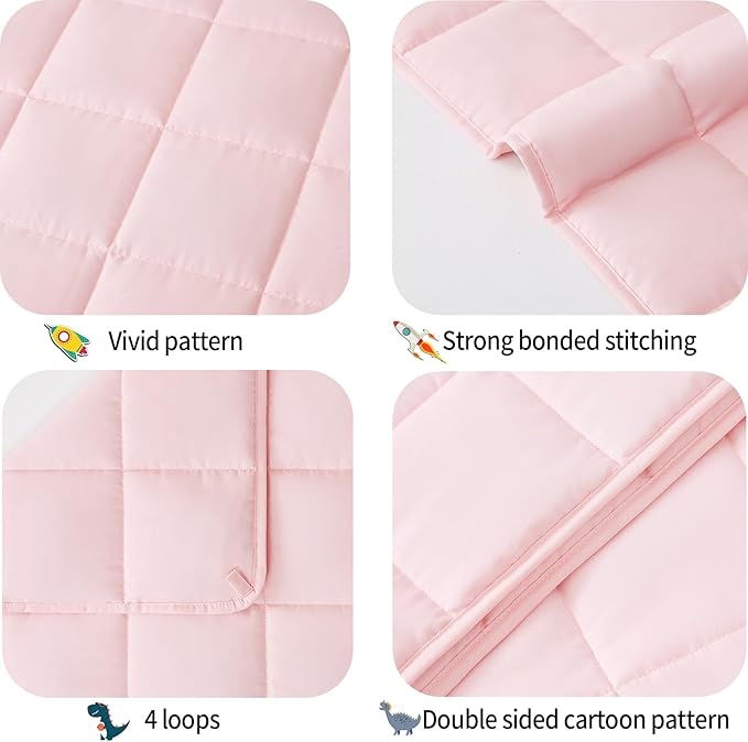 Weighted Blanket - 7 lbs Pink Heavy Blanket - Small Size Breathable Lap Blanket(41"x60", 7 lbs)