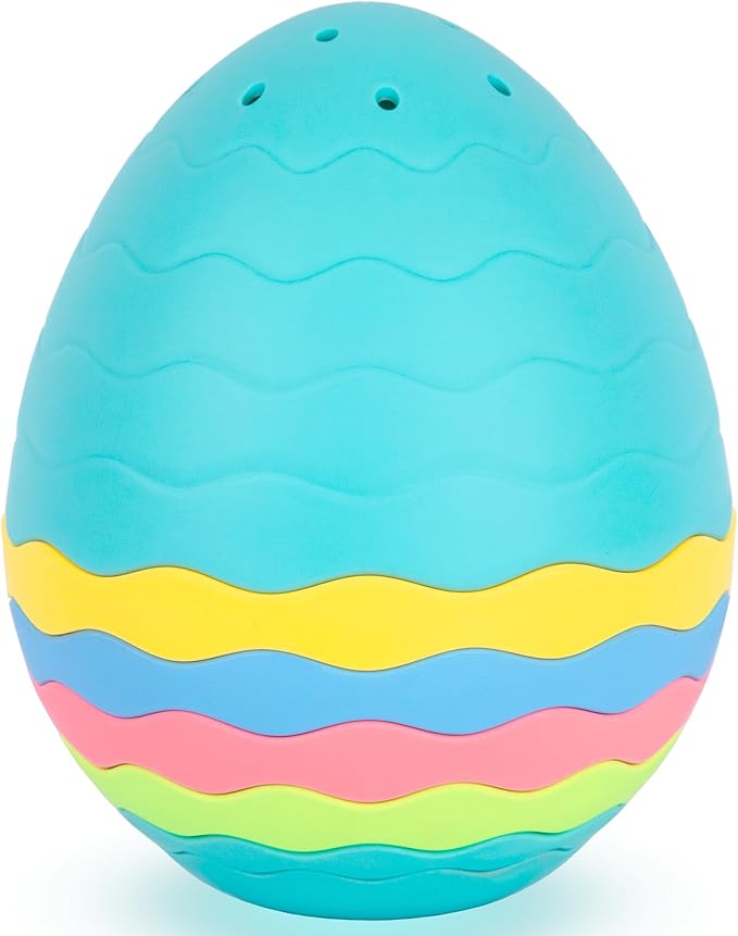 ArtCreativity Stacking Bath Toy for Toddlers – 7-Piece Nesting Mold Free Bath Toy with Drainage Holes – Fun Baby Bathtub Toy – Pastel Color Sensory Toy