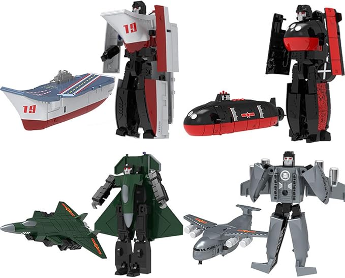 Collectible Vehicles Transformer Robot Ornaments, Military Vehilce Submarine Aircraft Carrier Fighter Model Crafts Home Office School Park Room Desk Decoration (Transport Plane)