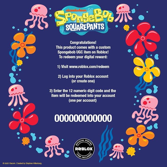 Spongebob Squarepants Movie Kids Full Size Bedding Set with Roblox UGC Reward Included – 7-Piece Super Soft Cozy Reversible Comforter & Sheet Set (Officially Licensed Product) by Franco