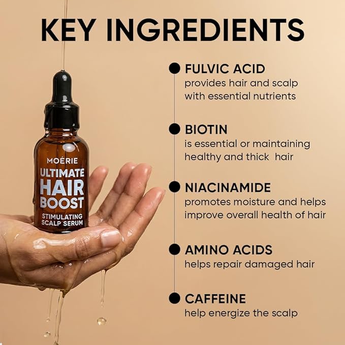 MOERIE Ultimate Hair Growth Serum for Natural Hair Regrowth & Thickening - Anti Thinning & Hair Loss Treatment for Women - Rapid Hair Growth Products (1.69 Fl Oz (Pack of 3))