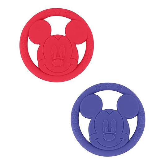 Cudlie Disney Silicone Teether Toy Set for Infants, Food Grade and BPA Free Teethers for Babies 6-12 Months, 2-Pack Teether Toys for Newborns