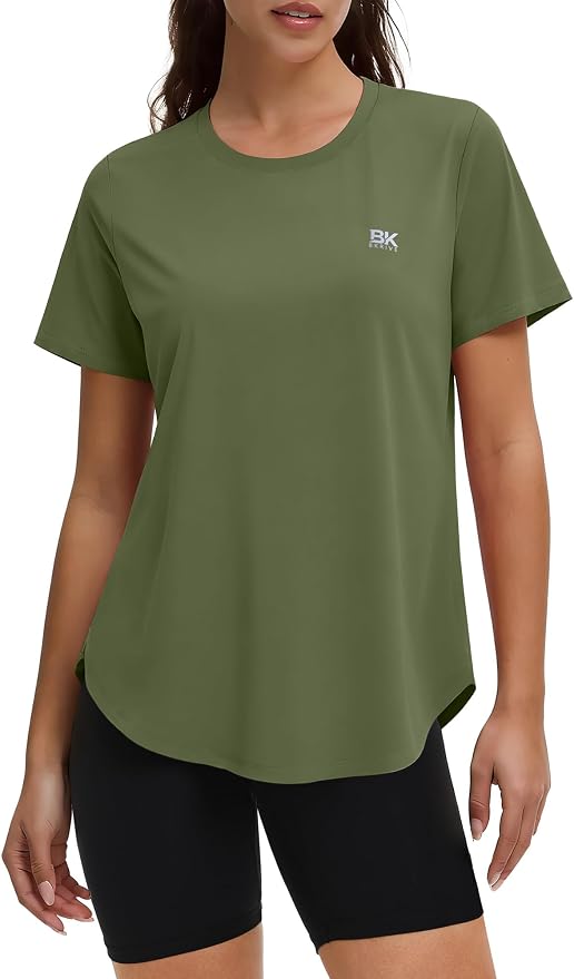 BKRIVE Workout Tops for Women UPF 50+ Quick Dry Shirts (S-3XL) | Ideal for Hiking, Yoga, Running, Gym workouts, Pilstes, Tennis & Travel. Lightweight, Breathable & Moisture wicking