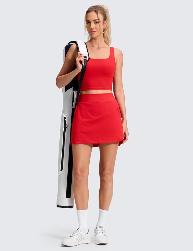 CRZ YOGA High Waisted Dolphin Golf Skirt | Built-in Shorts with Pockets, Quick-dry, Tennis, A Line, Mini, Skort for Women