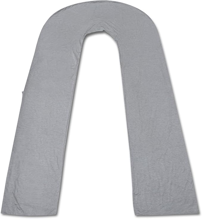 Meiz Pregnancy Pillow Cooling Cover, U Shaped Pregnancy Pillows Cover, Cooling Silky Jersey Cover, Grey