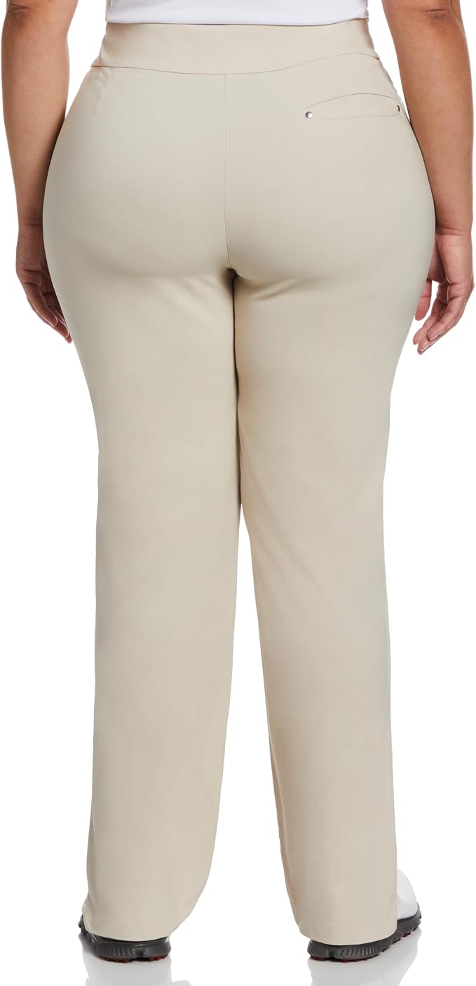PGA Tour Women's Stretch Golf Pants with Pull-on Waist, 31" & 32" Inseams, Tummy Control, Moisture-Wicking, Sun Protection